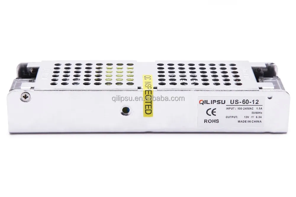 12V 5A LIFETIME WARRANTY ULTRA SLIM CCTV Switching Power Supply 60W SMPS 110V 220V Ac to 12V Dc LED Power Supply