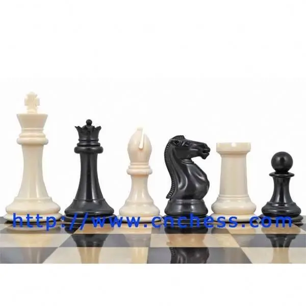 Decorative Staunton Silver & Black Anodized Chess Set with Brown Ash Burl  Board - 3.5 King - The Chess Store