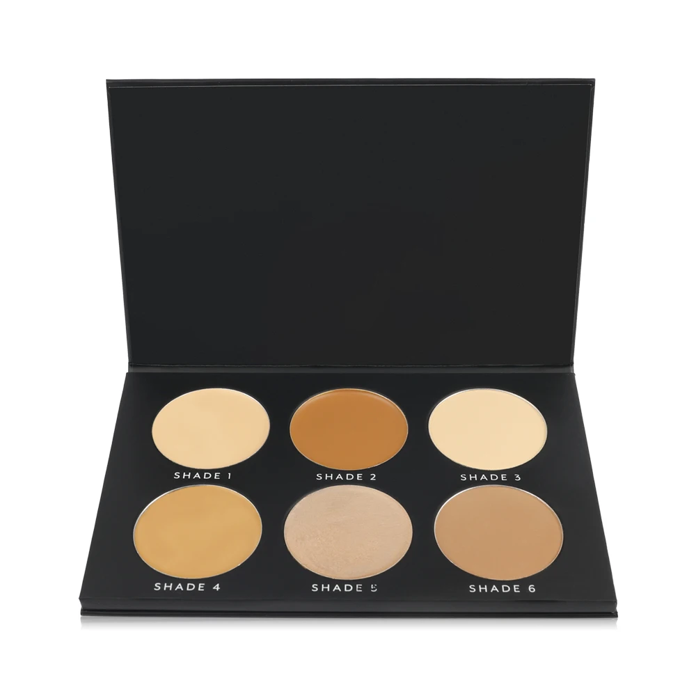6-Color Contour Kit with Cream Highlighting Powder Palette for Dark Skin Tone for Daily
