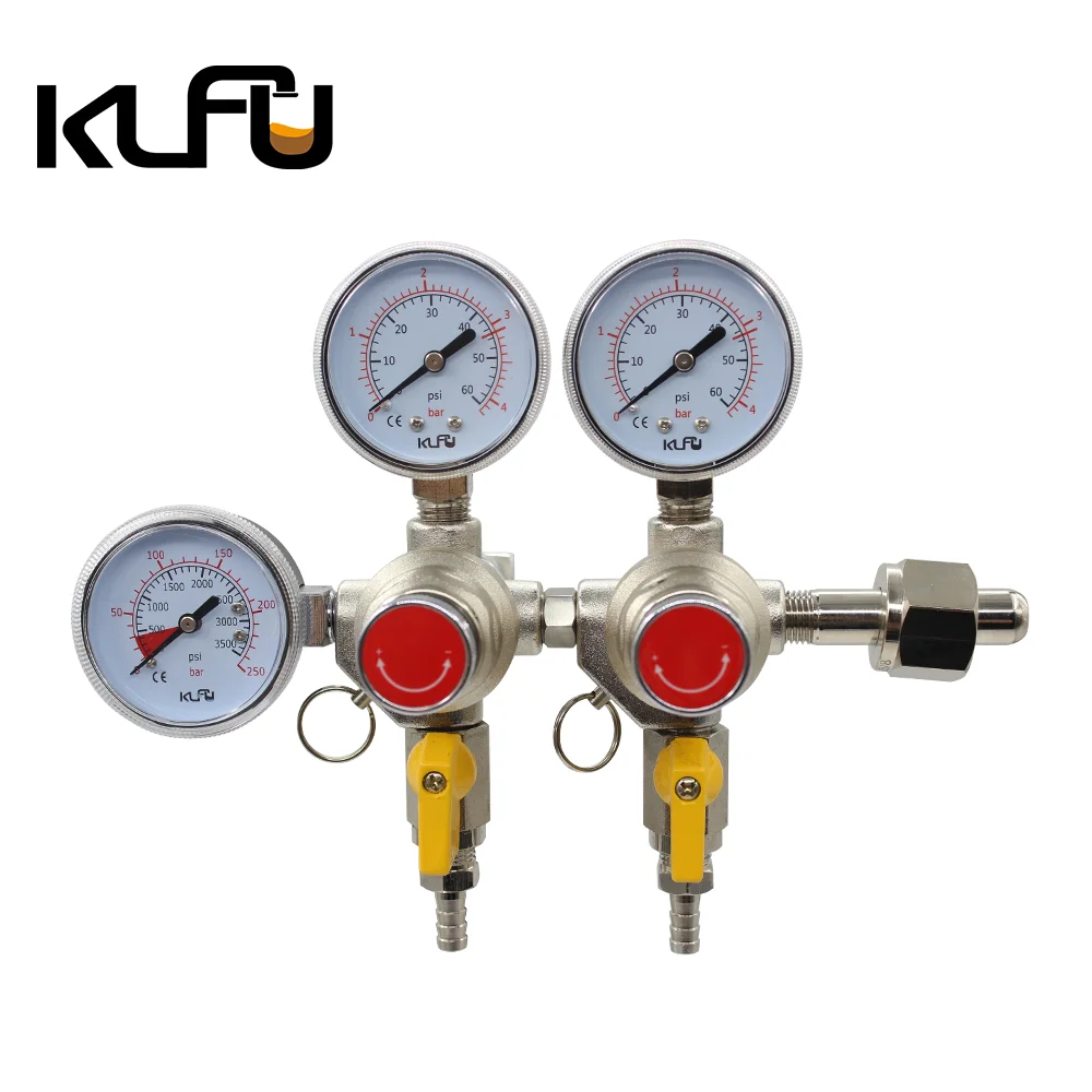 Single-stage Pressure CO2 Draft Beer Regulator CGA-320 Double Body 3 Gauge Pressure Adjustable And Stable factory