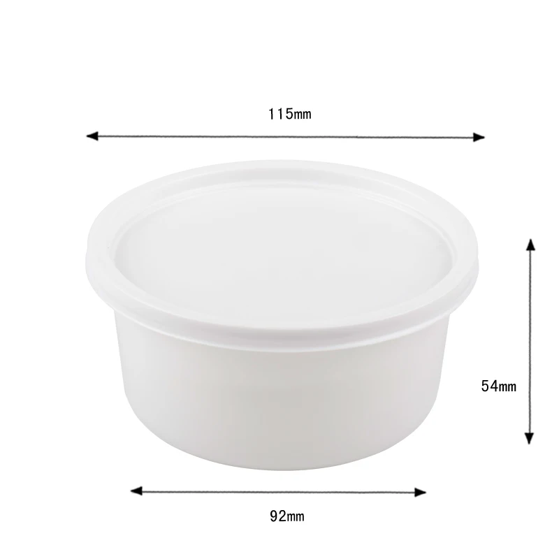 Plastic round containers 115mm 350ml 12oz white