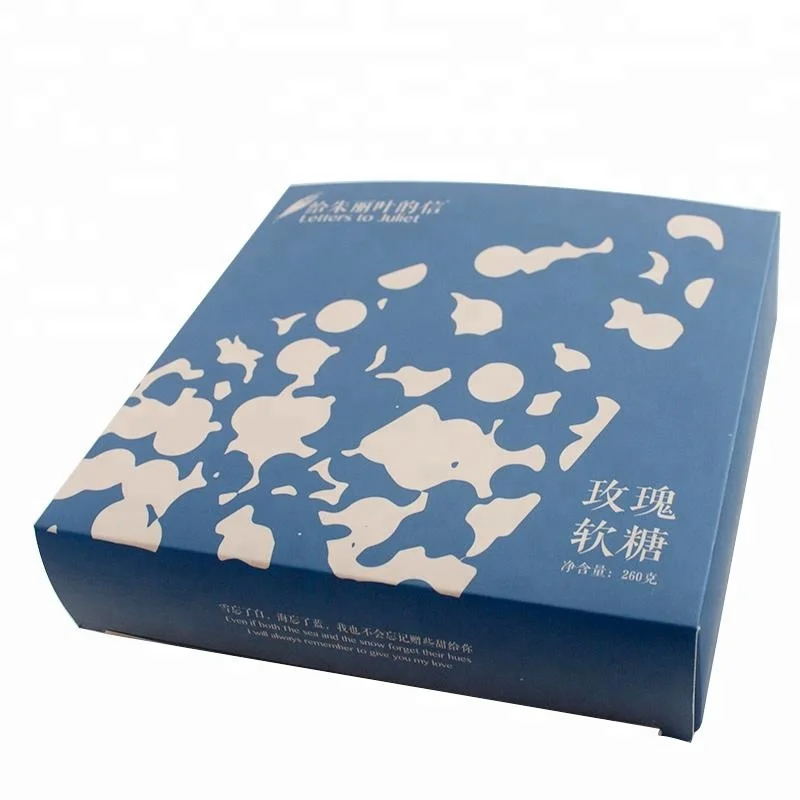 Пользовательские фантазии синий складной бумажная упаковка коробка для конфет