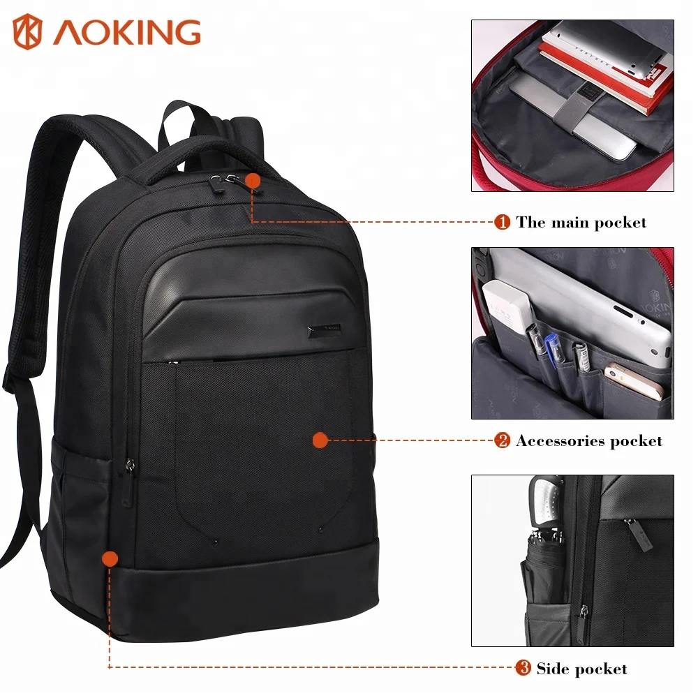 Aoking Classic Secure Design Secret Compartment Waterproof Backpack Custom logo Laptop Backpack for Business Travelling
