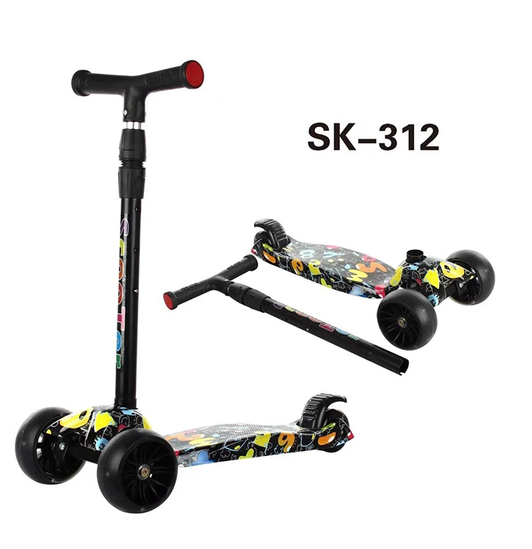3 Wheels Folding Kids Scooter with Big Flashing Wheel / Toys R Us Kids Scooter with Big Pedal /wholesale Kids Scooter Carbon