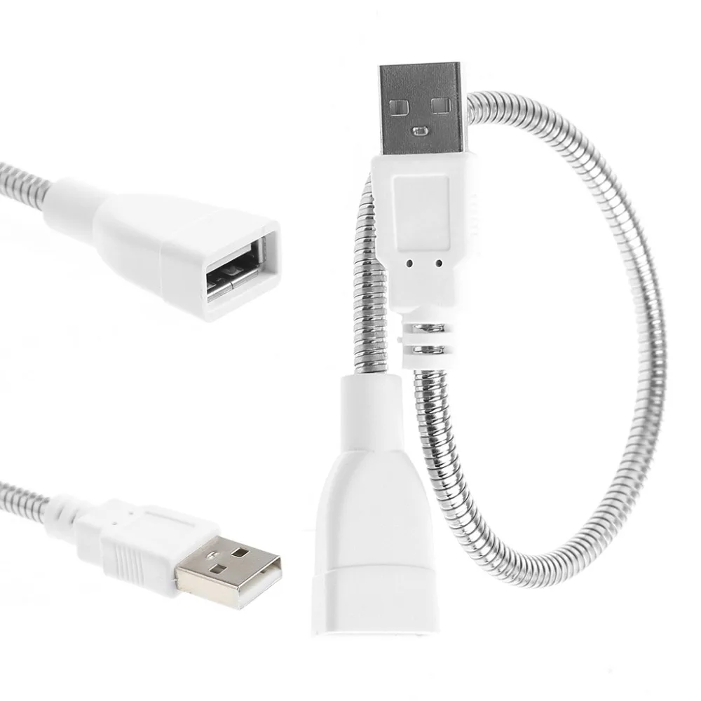 USB Male to Female Extension Cable LED Light Fan Adapter Cable Flexible Metal Hose Power Supply Cord