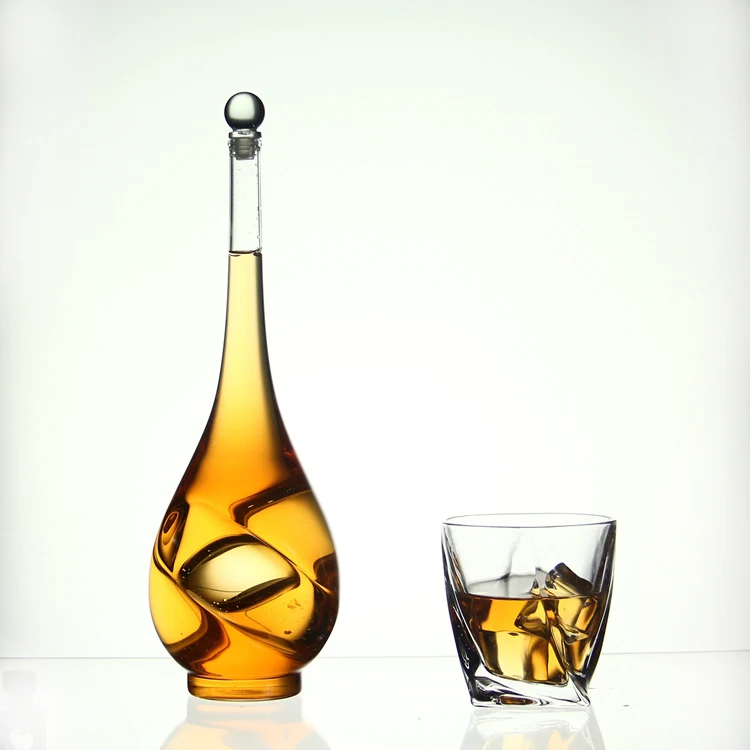 AIHPO07 Special Gift Custom Fancy Warped Shaped Empty Sale 750ml Glass Wine Bottles for Liquor