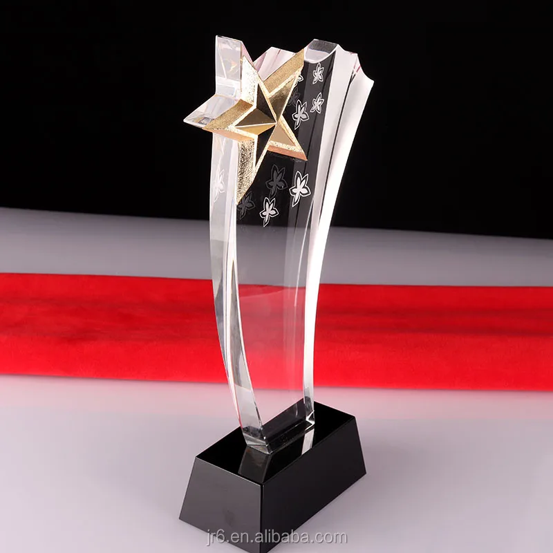 Хит продаж звездная награда с основанием из хрустального Куба стоячий черный хрустальный