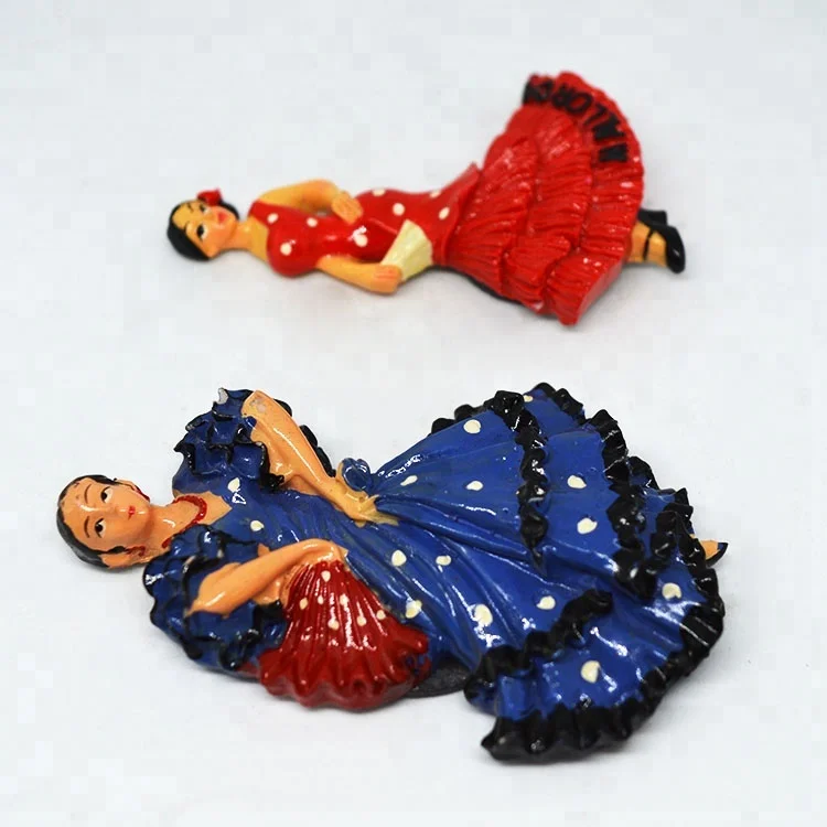 Flamenco Dancer Resin Fridge Magnet Espana Dancer Refrigerator Magnet