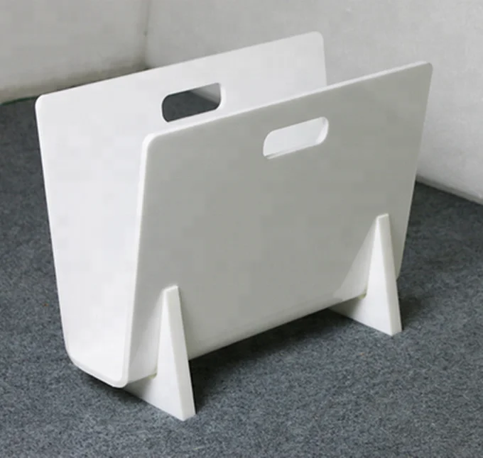 V  shape lucite magazine  rack,