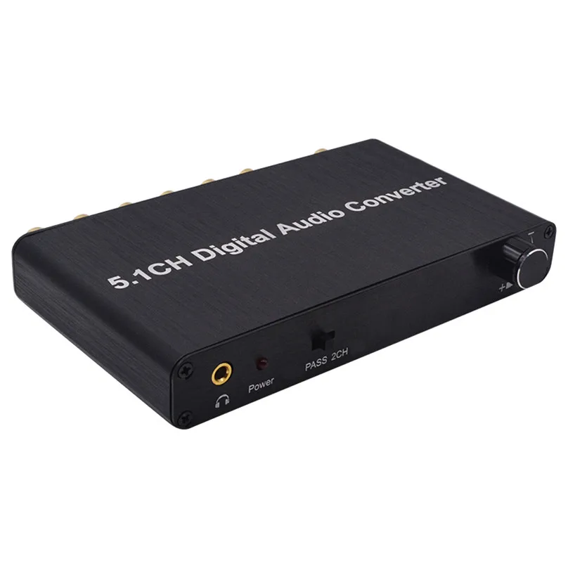Цифровой аудиопреобразователь 192 кГц DAC 5.1CH коаксиальный/Toslink до 2.0CH аналоговый 3 5 мм выход с регулировкой