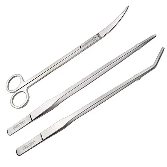 stainless steel long tweezers 3PCS/Pack Aquarium