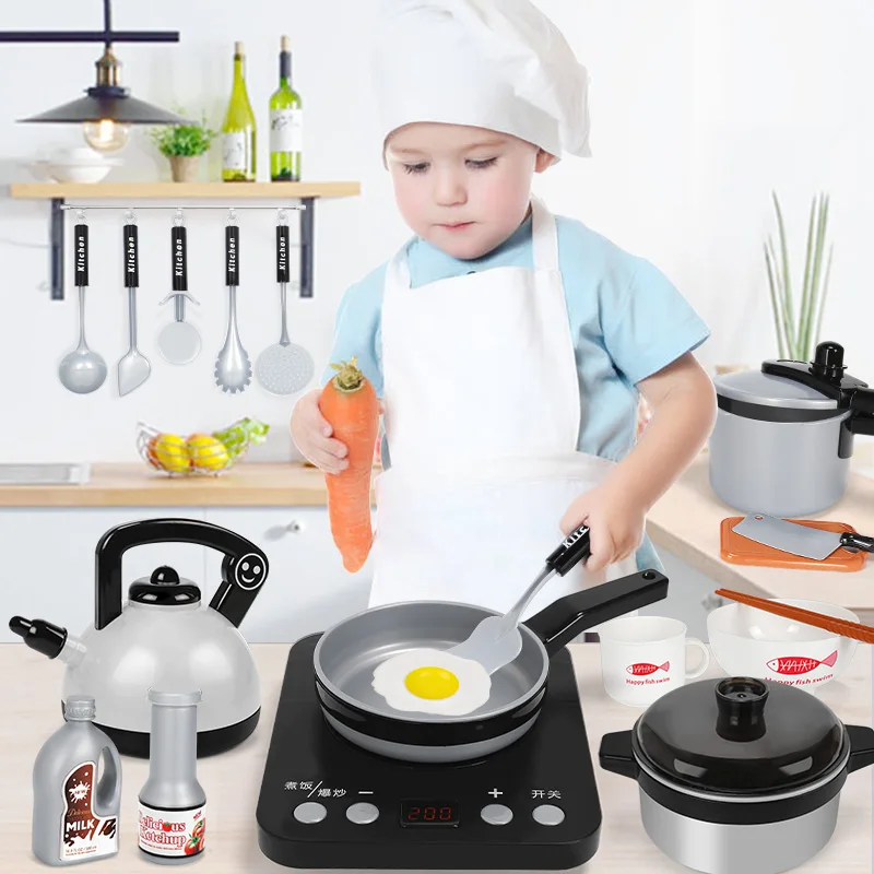 Kit Cuisine Enfant 20PCS - Ustensiles De Cuisine à Jouer, Pots, Casseroles Et Accessoires Chef Pour Enfants Dès 3 Ans - Cadeau Idéal Fille Et Garçon