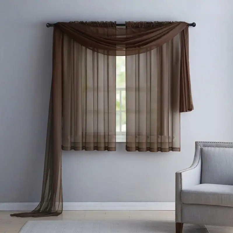 New Nordic Style Net Red Stitching Linen Curtains Full Shade Fabric Sheer Voile Organza for Curtain Fabric