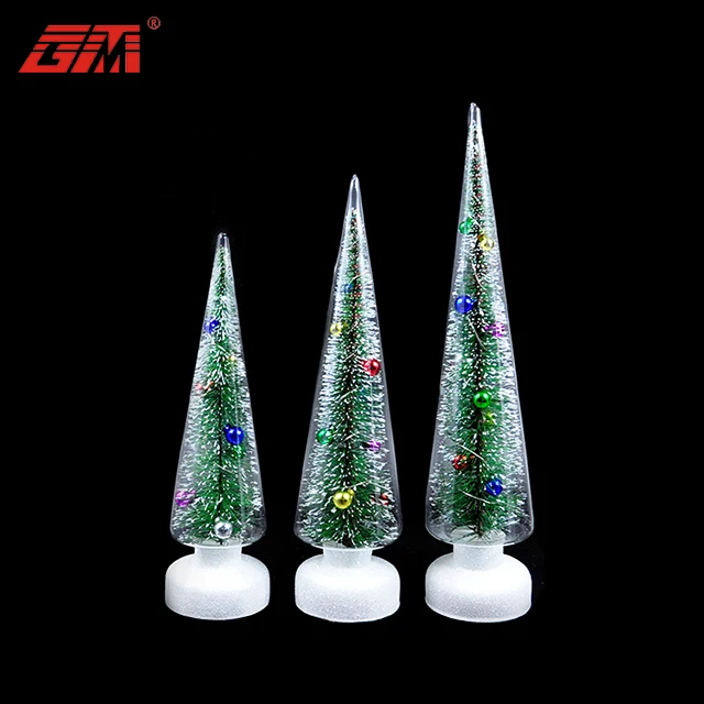 wholesale inside glass christmas tree stand decoration for sale christmas tree decoration item lighted glass tree