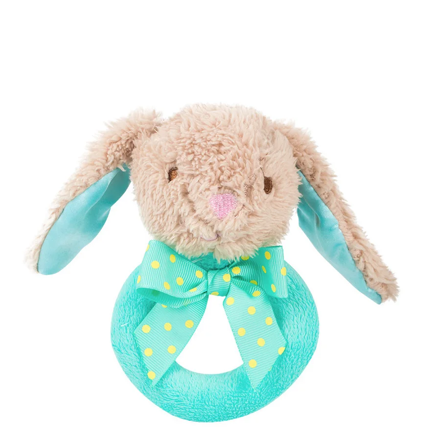 Детский мультяшный Кролик плюшевая погремушка кольцо колокольчик новорожденный ручной кролик музыкальные детские мягкие игрушки