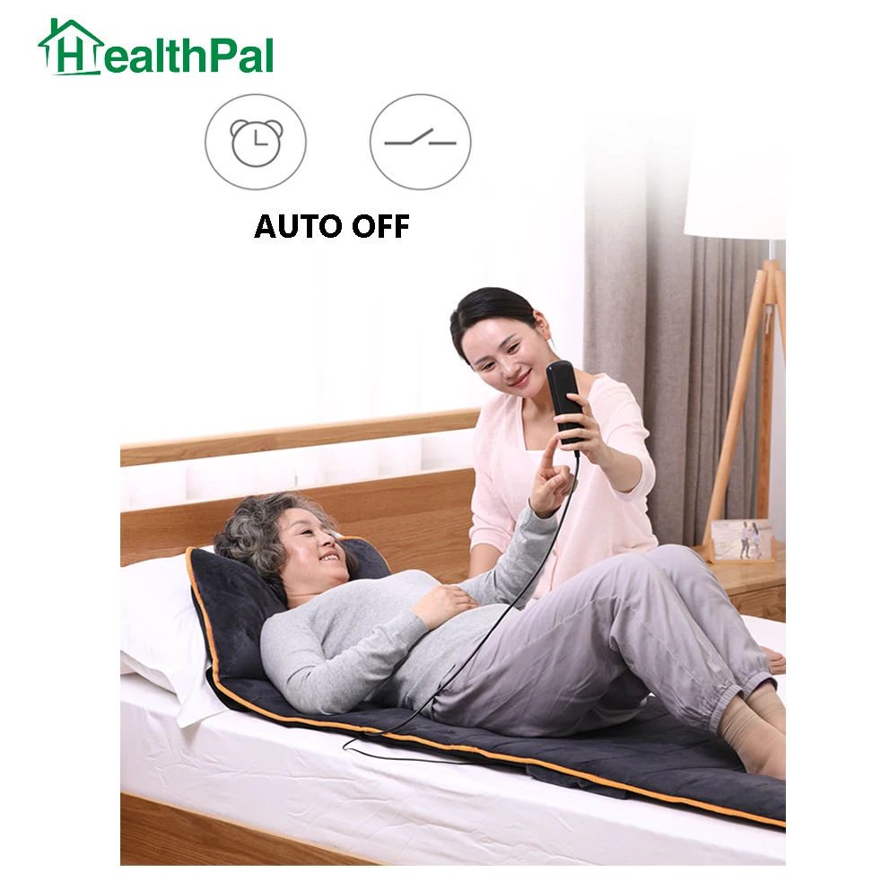 vibrating massage bed pad Snailax Massage Mat with Heat, Back Massage Pad for Bed, Chair, 10 Motors Vibrating  Massage Mattress main image 0