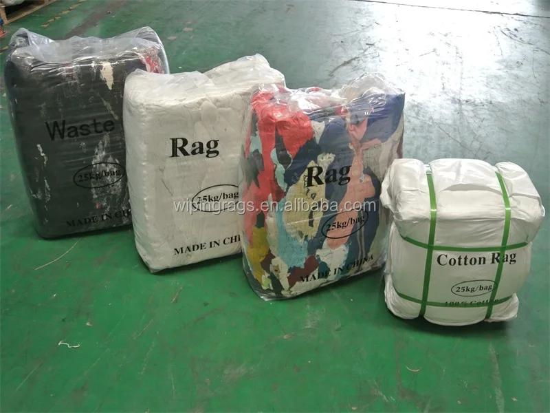 Industrial production line white 100% cotton high quality wiping cloth rags