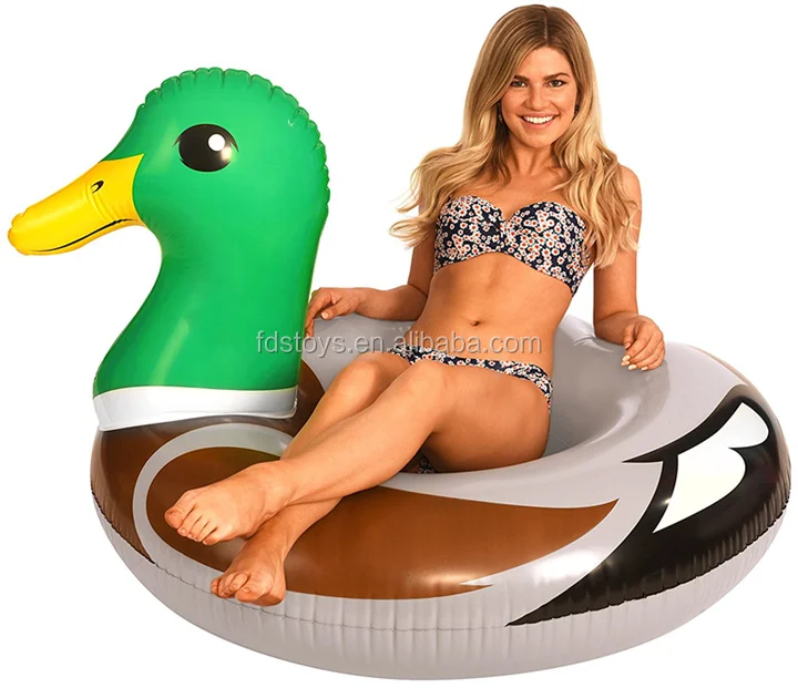 Large Inflatable Duck Pool Float Swim Ring Tube for Adults