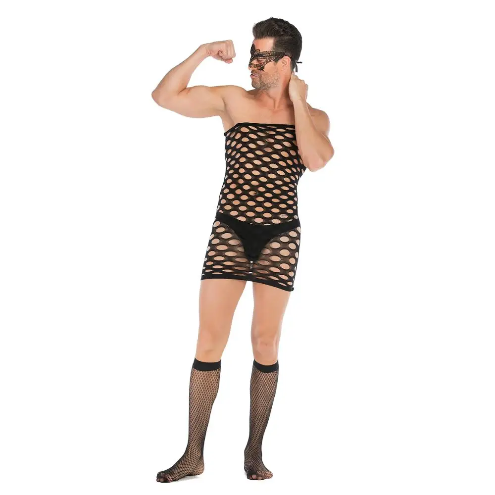 mens sexy night clothes MISWSU Men's Sexy Sleepwear Big mesh Hollow Men's Home Pajamas Shorts Sexy  Sleep Bottom(Black,S) at Amazon Men's Clothing store