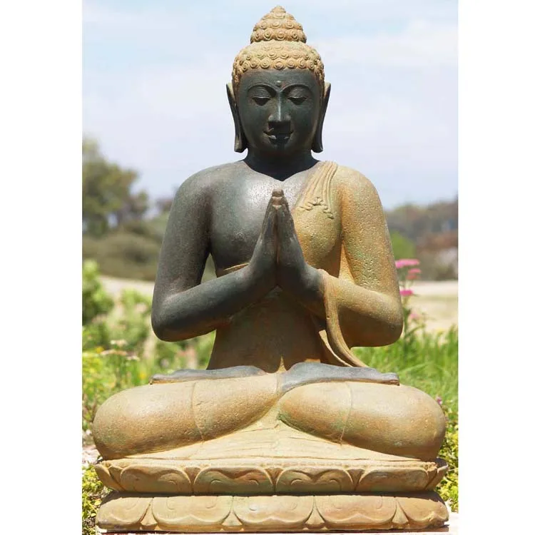Religious Buddha of Casting Abstract Buddha Praying Stone Sculpture for Outdoor Decoration