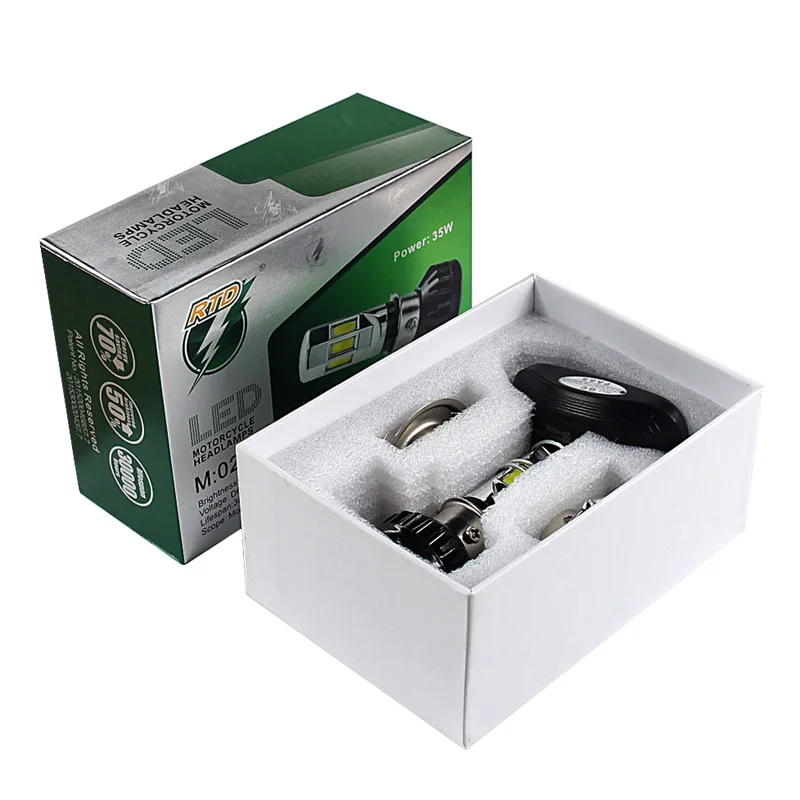 Rtd Most Popular Universal Type Motorcycle LED Headlight Bulb M02E H4 HS1 BA20D P15D H6 3500LM 35W For All Motorbike 6COB 6000K