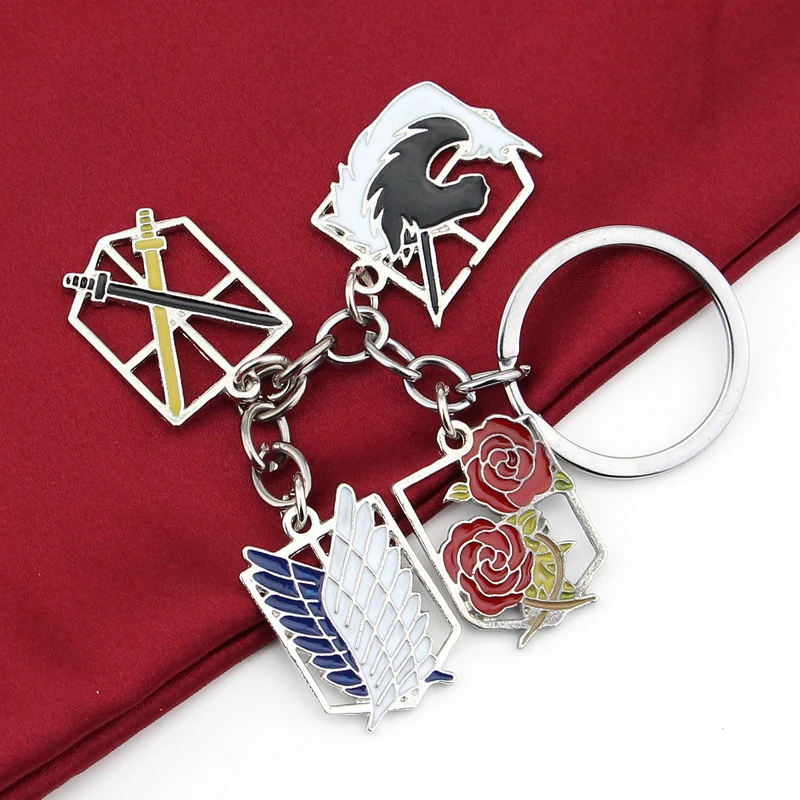 Anime Keychain Attack on Titans Badge Pendant Key Chain