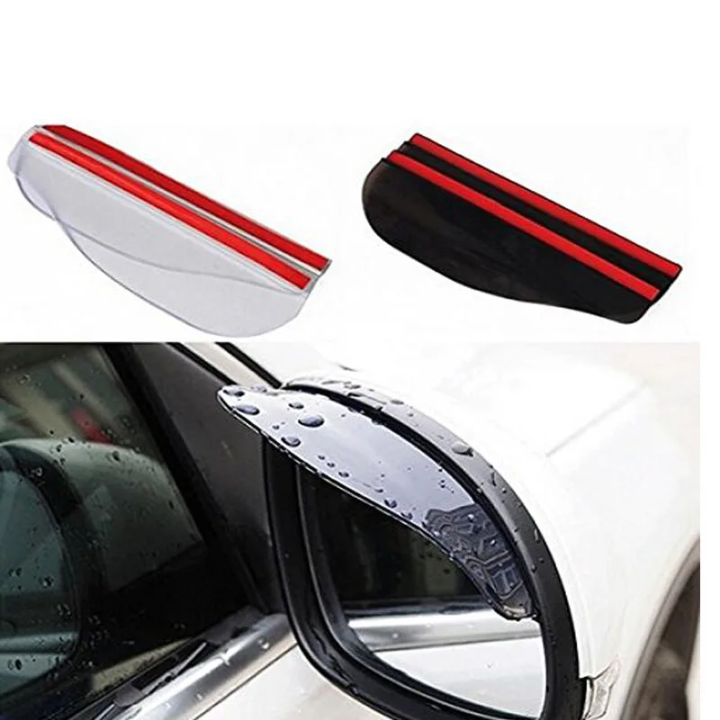 uxcell 2Pcs Clear Side Rearview Mirror Rainproof Blade Car Water Shield Eyebrows Cover 