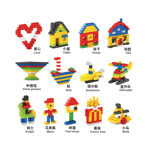 JDLT Blocks DIY Enlighten ABS Plastic 1000 Pcs Funny Bucket Construction technic Blocks