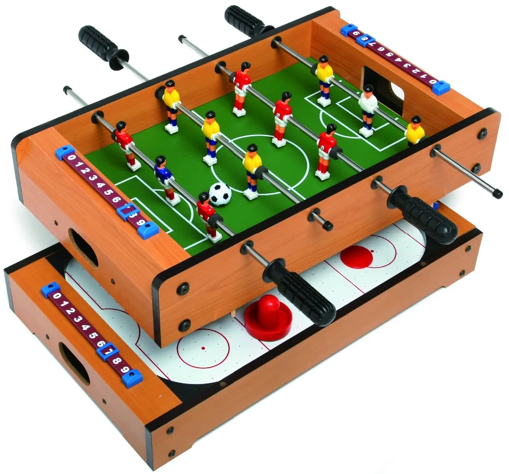 2-in-1 air hockey foosball table