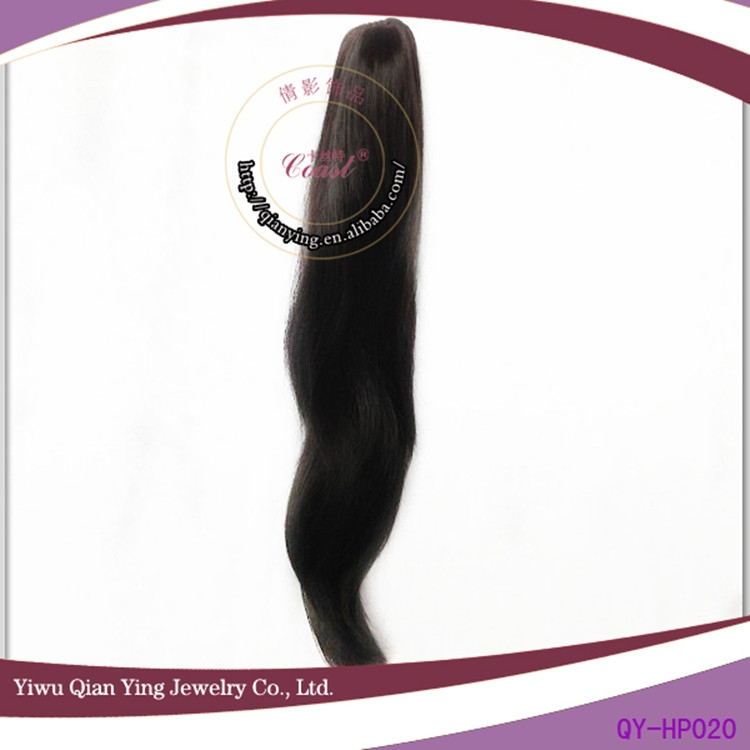 
 18 дюймов хвост длинный тело волна коготь зажим черный конский хвост Женские шиньоны  