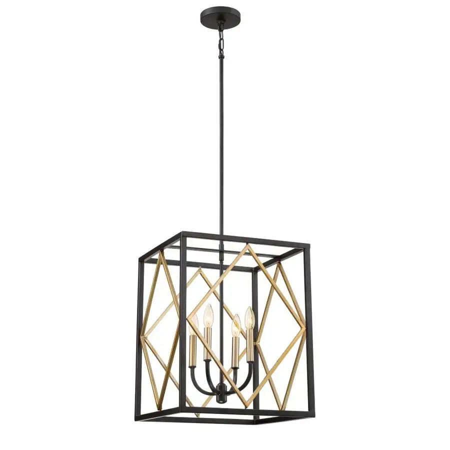 Factory Price Modern Adjustable Hanging Height Black And Gold Hardwired