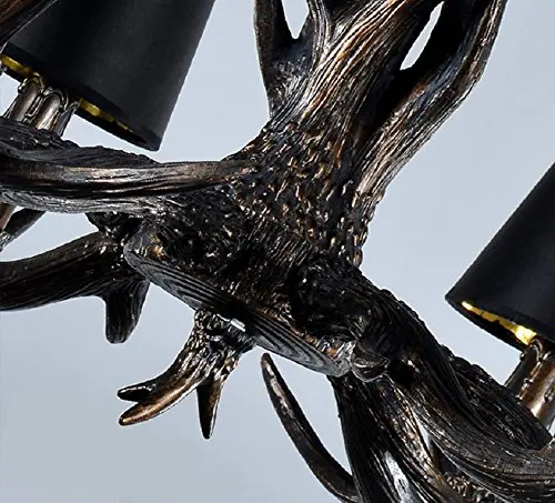 A.1.Coo Vintage Lumière Pendante Résine Antlers Lustres Chaîne Réglable