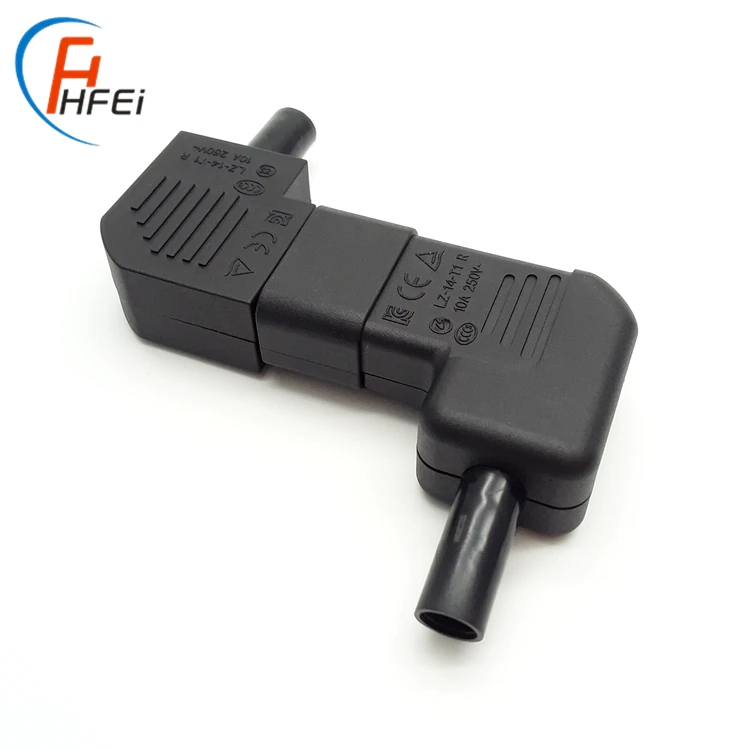 C13 Plug Solid Copper Pin C14 Socket C13 to C14 Adapter Connector Angled 90 Degree Connector