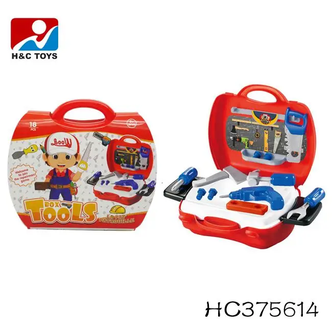 Детская игрушка 2 в 1 роскошный инструмент чемодан Пластиковый игрушечный набор инструментов для детей