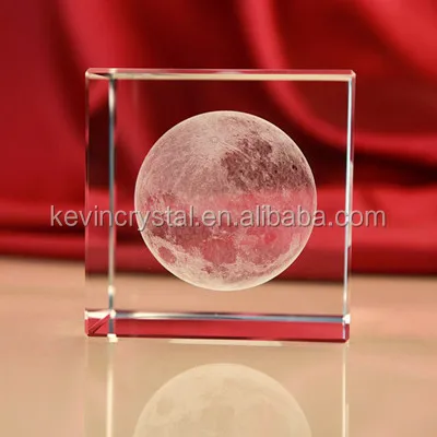 K9 Quality Crystal Cube Moon 3d Laser Crystal