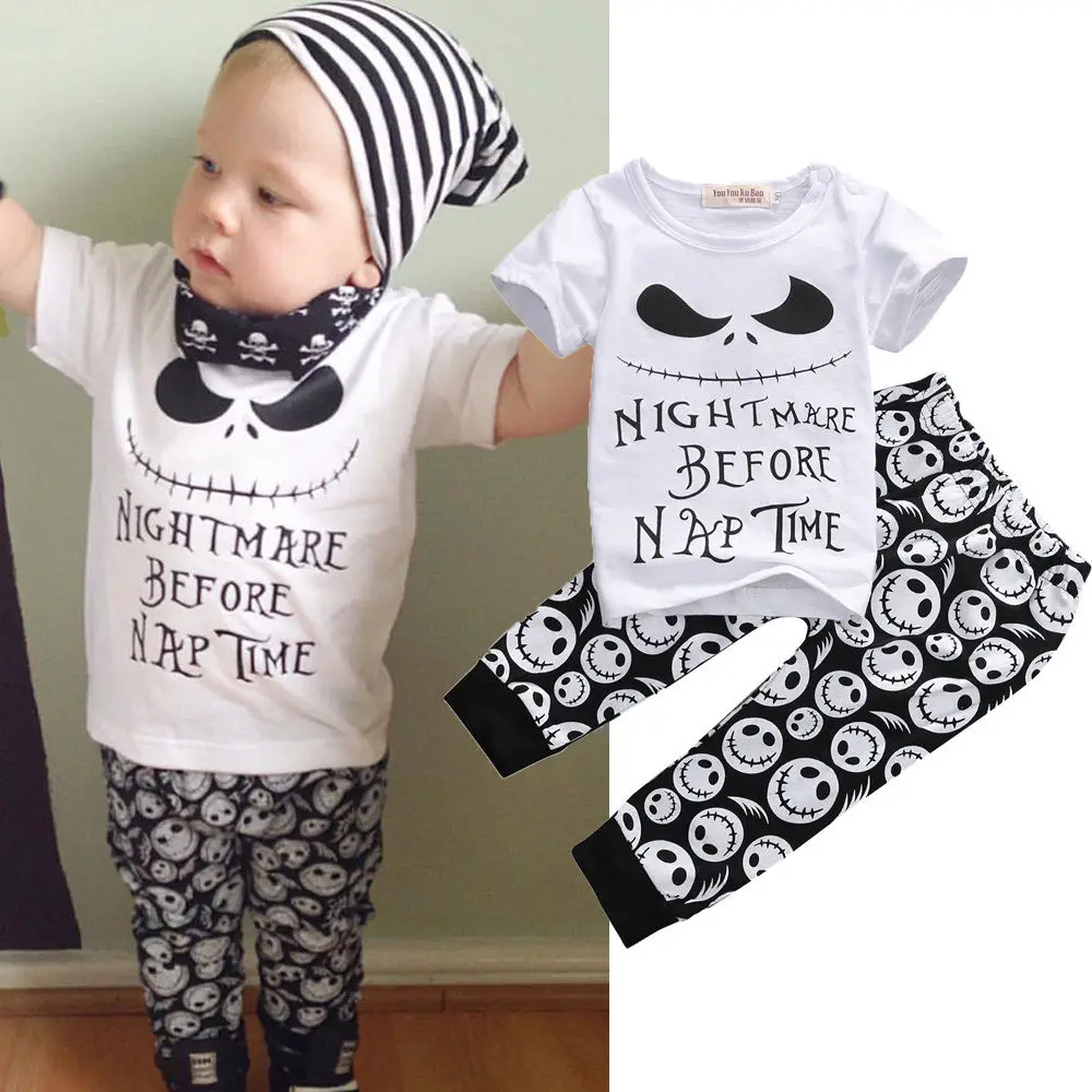 Kids Baby Boy Or Girl Halloween Clothes With T-Shirt Pants Hat Outfits Tracksuit