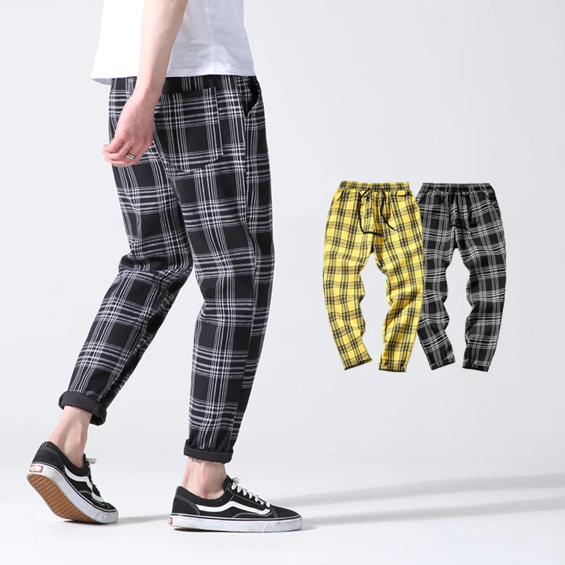 Plaid track pants mens Clearance