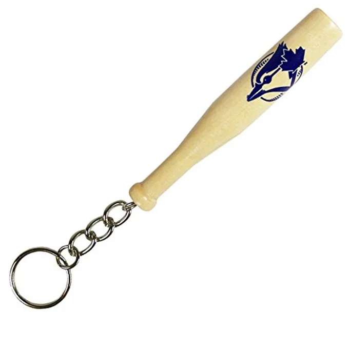 Рекламная дешевая резьба под заказ деревянная бейсбольная бита брелок для бесплатного образца