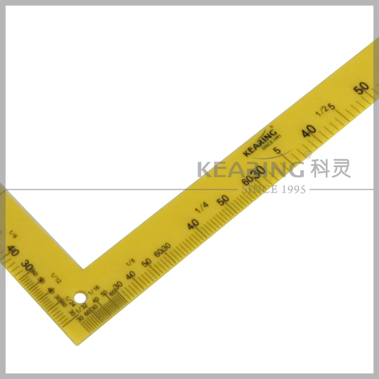 Kearing Brand 3mm Thick Strong Plastic L Square Garment Ruler for Tailor Sewing Design Measuring #5875
