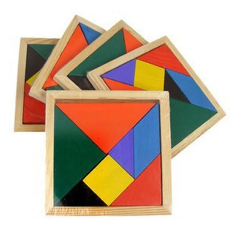 7Piece Magic Wooden Puzzle Tangram Brain Teaser Kid Educational Game Toy UK ODDE 