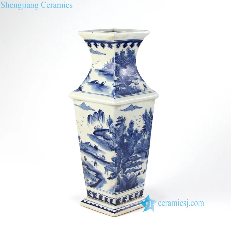 Ryuk26-b 中国景观图案蓝色和白色 4 面陶瓷古董花瓶 - Buy Porcelain Vase,Hand Paint Porcelain  Vase,China Porcelain Vase Product on Alibaba.com