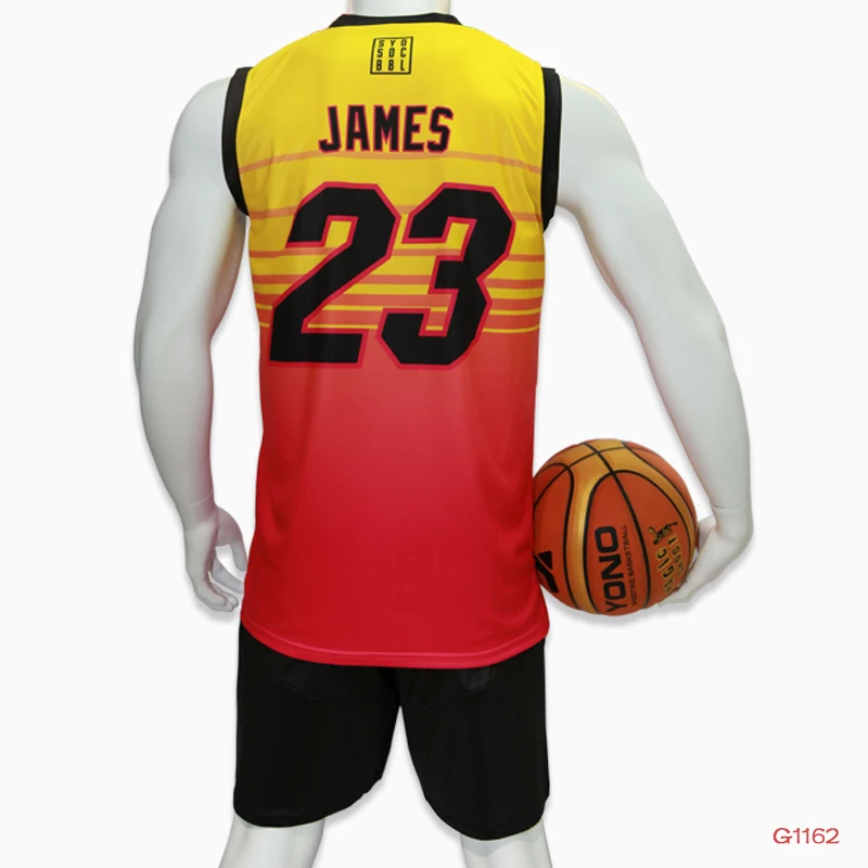 Source Good quality custom yellow red basketball jersey design 2021 new on  m.