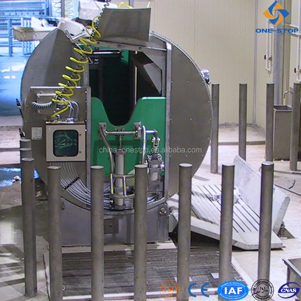 Muslim cow head fixed pneumatic reverse halal slaughter box