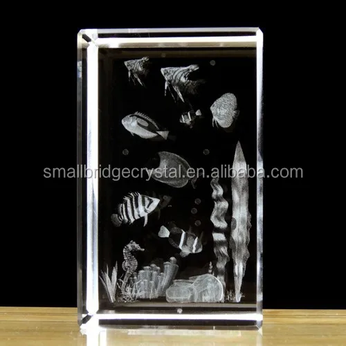 New design glass or crystal inside 3d laser cube engrave for gift