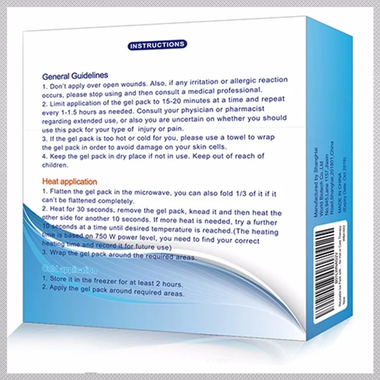 Non Toxic Customized Logo Hot & Cold Gel Ice Packs For Multifunctional