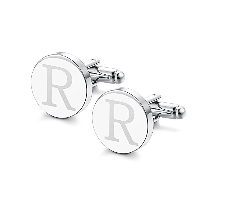 Мужские классические гравировка первоначальное запонки буквы алфавита запонки официальные деловые туфли; Свадебные мужские рубашки A-Z