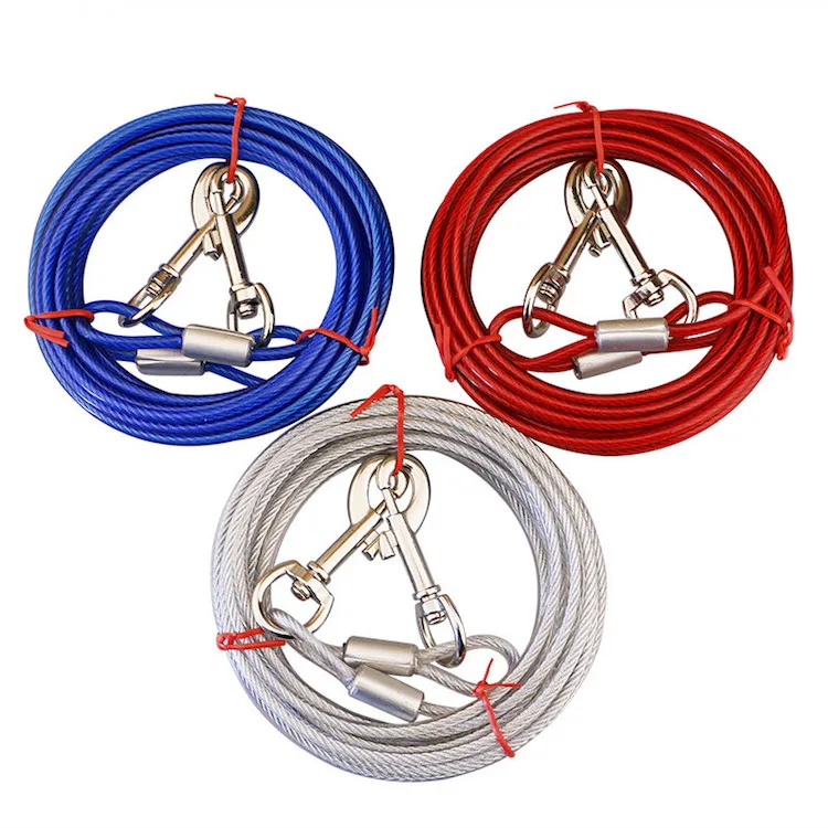 plastic coated wire dog lead