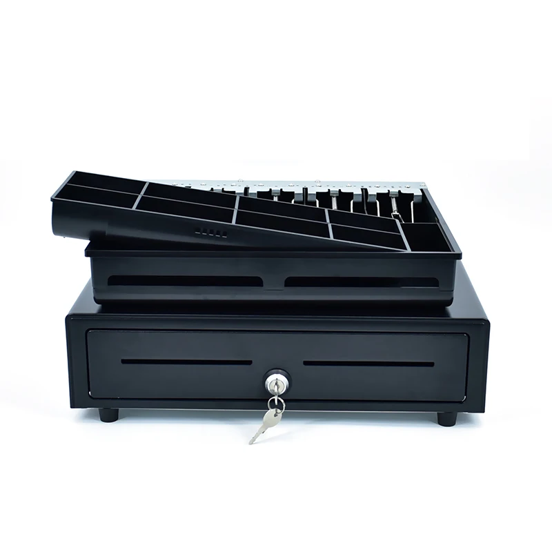 Metal POS Cash Drawer; Cash Register Drawer; Money Drawer; Cash Box; 4B/5B/8C; Rj11, 12v; 410(W) X 420(D) X 100(H) mm