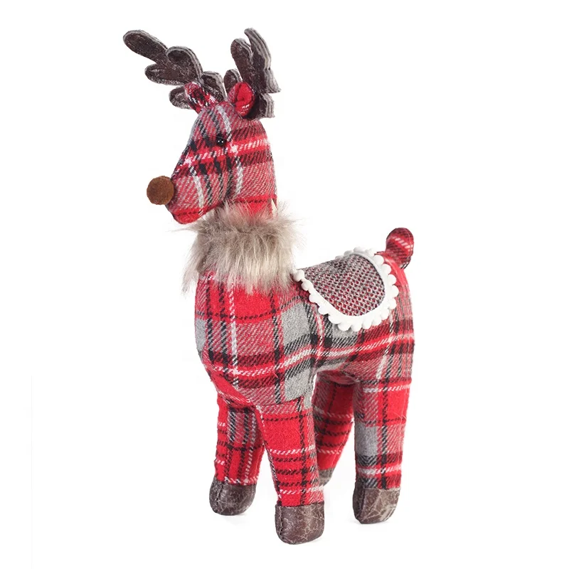 plaid stuffed reindeer