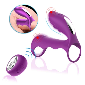 Thicken penis ultra quiet big men cock ring sleeve stimulate woman clitoris sex delay remote control device